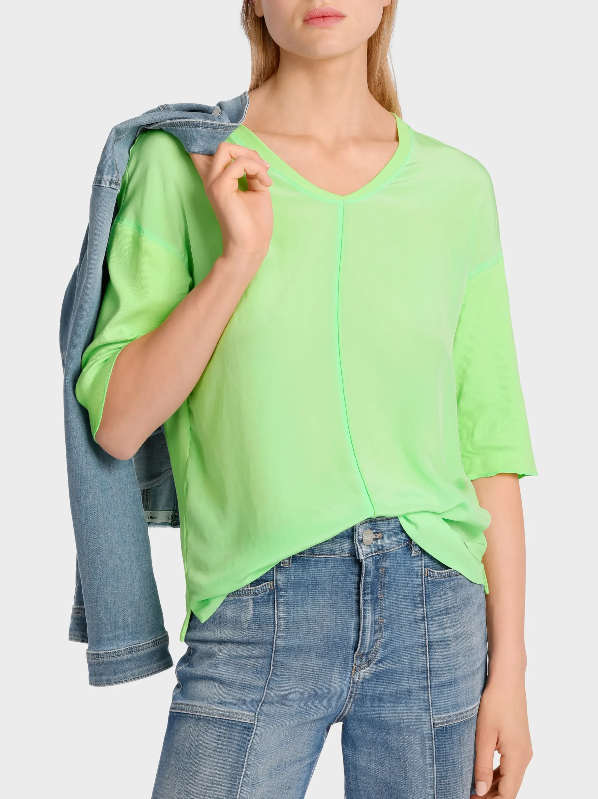 Marc Cain Blusen & Tuniken|Shirts & Tops-LEGERES BLUSENSHIRT light apple green