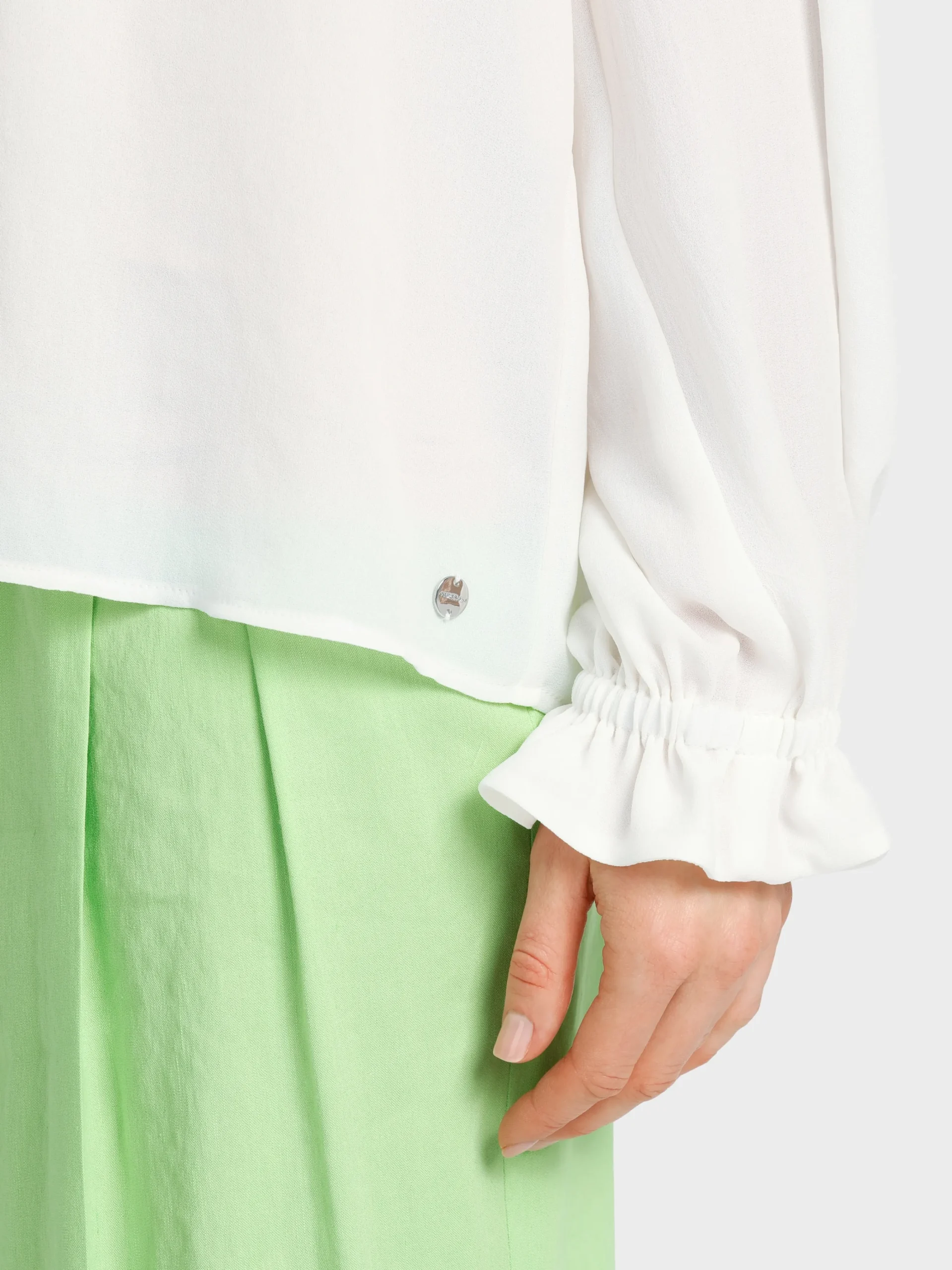 Marc Cain Blusen & Tuniken-LEICHTE BLUSE AUS RECYCELTEM POLYESTER off-white