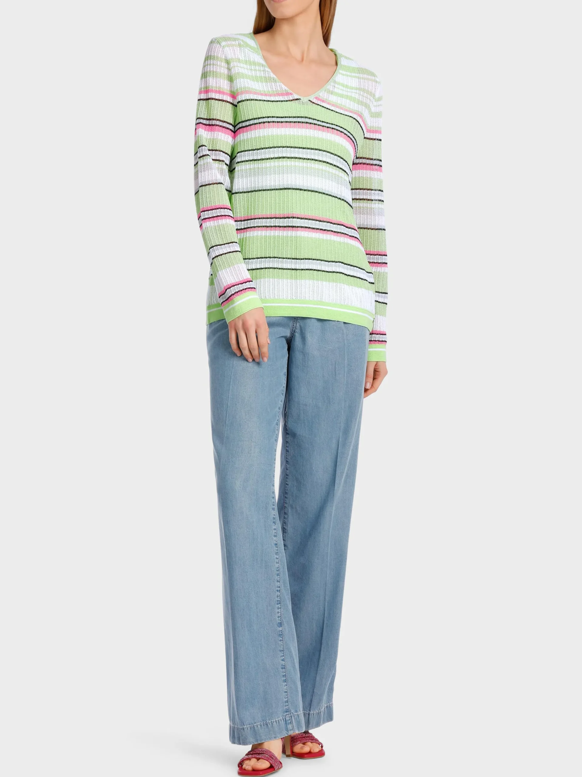 Marc Cain Pullover & Sweatshirts|Strick-LEICHTER SWEATER KNITTED IN GERMANY light apple green