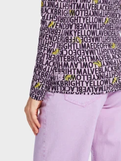 Marc Cain Shirts & Tops-LONGSLEEVE MIT STEHKRAGEN bright pink lavender
