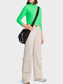 Marc Cain Shirts & Tops-LONGSLEEVE MIT STEHKRAGEN new neon green