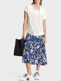 Marc Cain Blusen & Tuniken|Shirts & Tops-LÄSSIGE BLUSE IN MATERIALMIX off-white