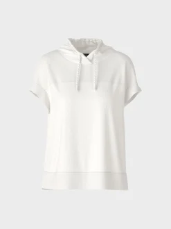 Marc Cain Blusen & Tuniken|Shirts & Tops-LÄSSIGE BLUSE IN MATERIALMIX off-white