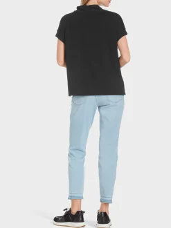 Marc Cain Blusen & Tuniken|Shirts & Tops-LÄSSIGE BLUSE IN MATERIALMIX black