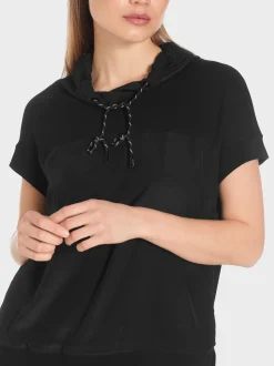 Marc Cain Blusen & Tuniken|Shirts & Tops-LÄSSIGE BLUSE IN MATERIALMIX black