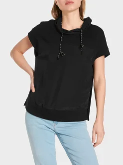 Marc Cain Blusen & Tuniken|Shirts & Tops-LÄSSIGE BLUSE IN MATERIALMIX black