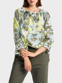 Marc Cain Blusen & Tuniken-LÄSSIGE RAGLANBLUSE MIT FANTASY-PRINT soft sage