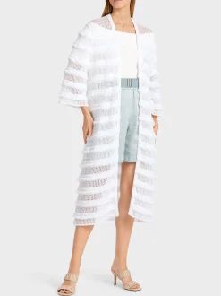Marc Cain Mäntel & Outdoorjacken|Strick-MANTEL MIT STRUKTUR – KNITTED IN GERMANY white
