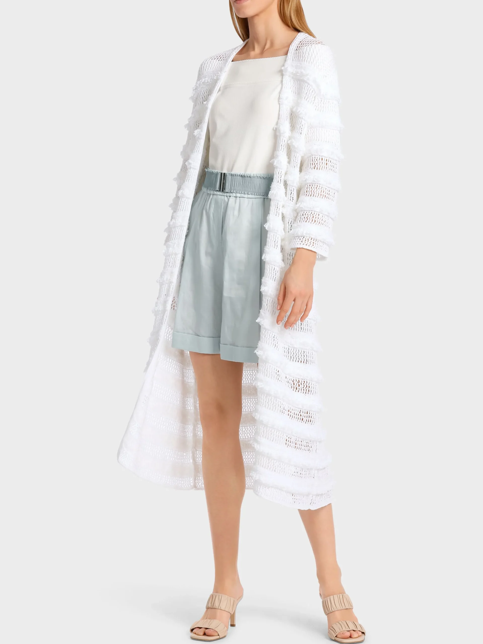 Marc Cain Mäntel & Outdoorjacken|Strick-MANTEL MIT STRUKTUR – KNITTED IN GERMANY white