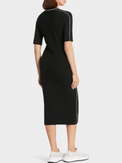 Marc Cain Kleider|Strick-MAXIKLEID GESTRICKT – „RETHINK TOGETHER” black