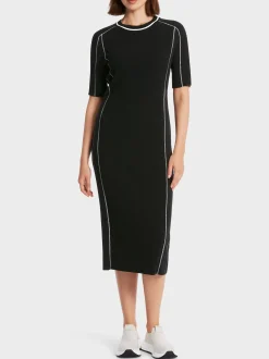 Marc Cain Kleider|Strick-MAXIKLEID GESTRICKT – „RETHINK TOGETHER” black
