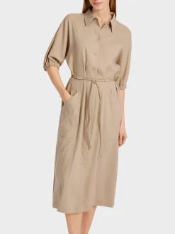 Marc Cain Kleider-MIDIKLEID MIT KIMONO-ÄRMELN deep sand