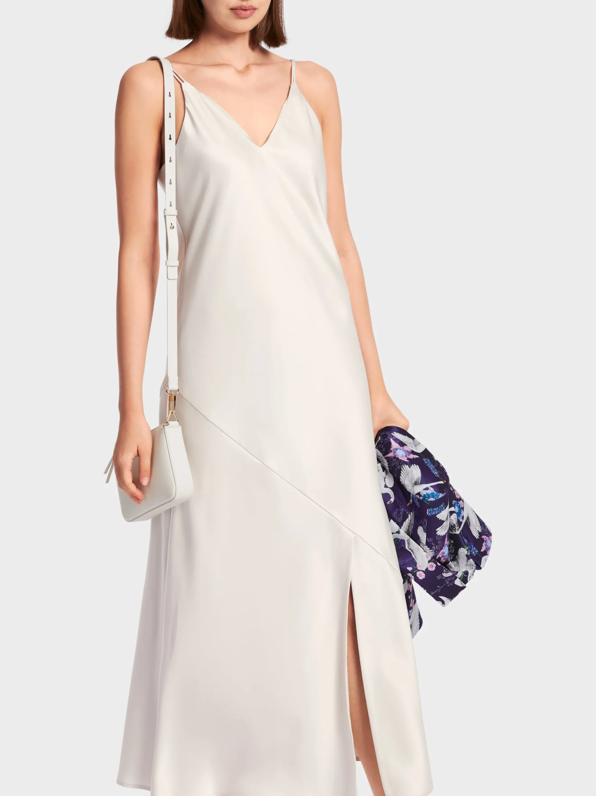 Marc Cain Kleider-MIDILANGES TRÄGERKLEID smoke