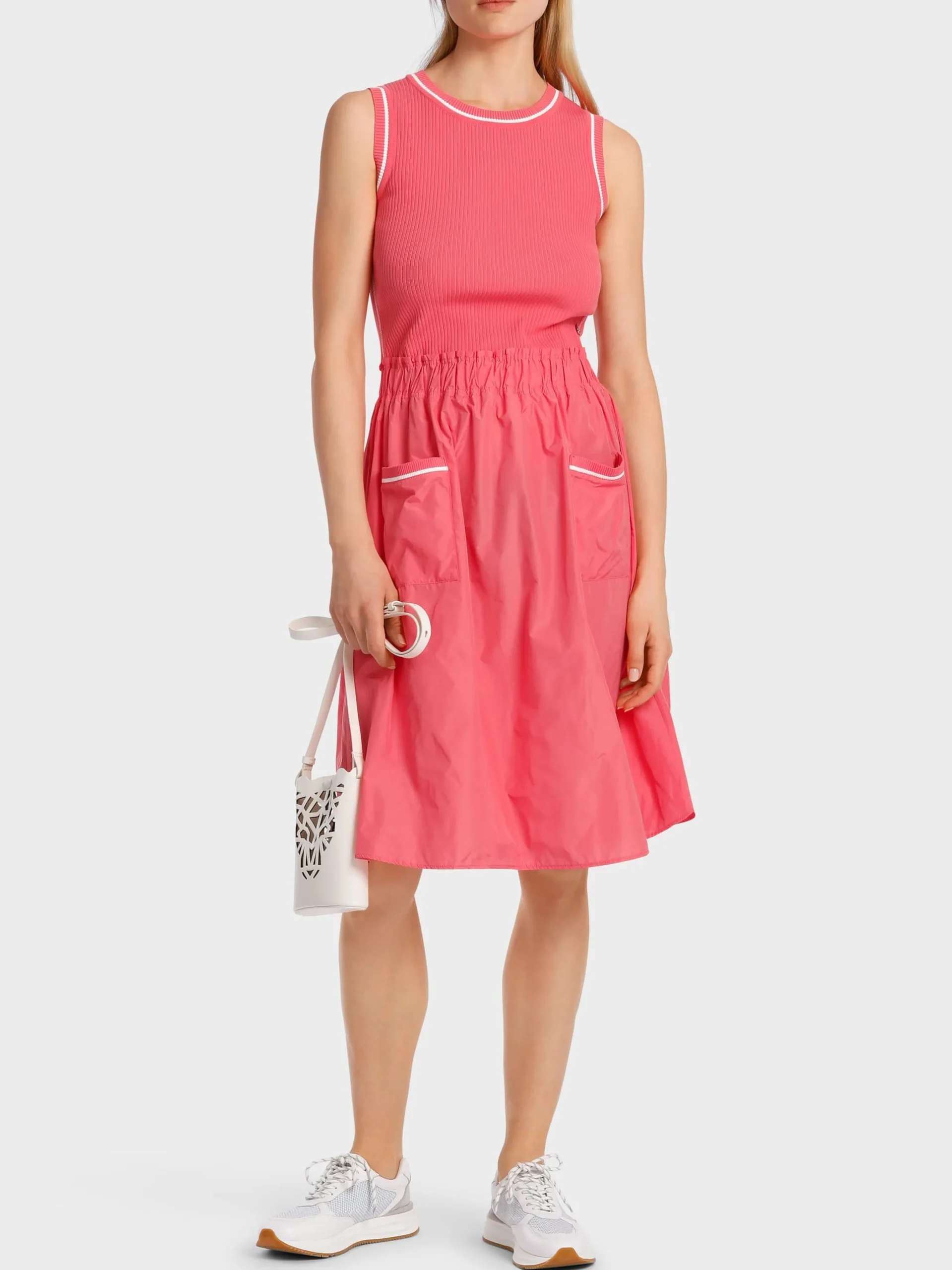 Marc Cain Strick|Kleider-MINIKLEID "RETHINK TOGETHER" light neon red