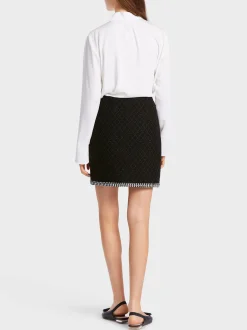 Marc Cain Röcke|Strick-MINIROCK KNITTED IN GERMANY black and white