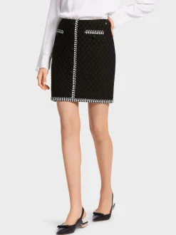 Marc Cain Röcke|Strick-MINIROCK KNITTED IN GERMANY black and white