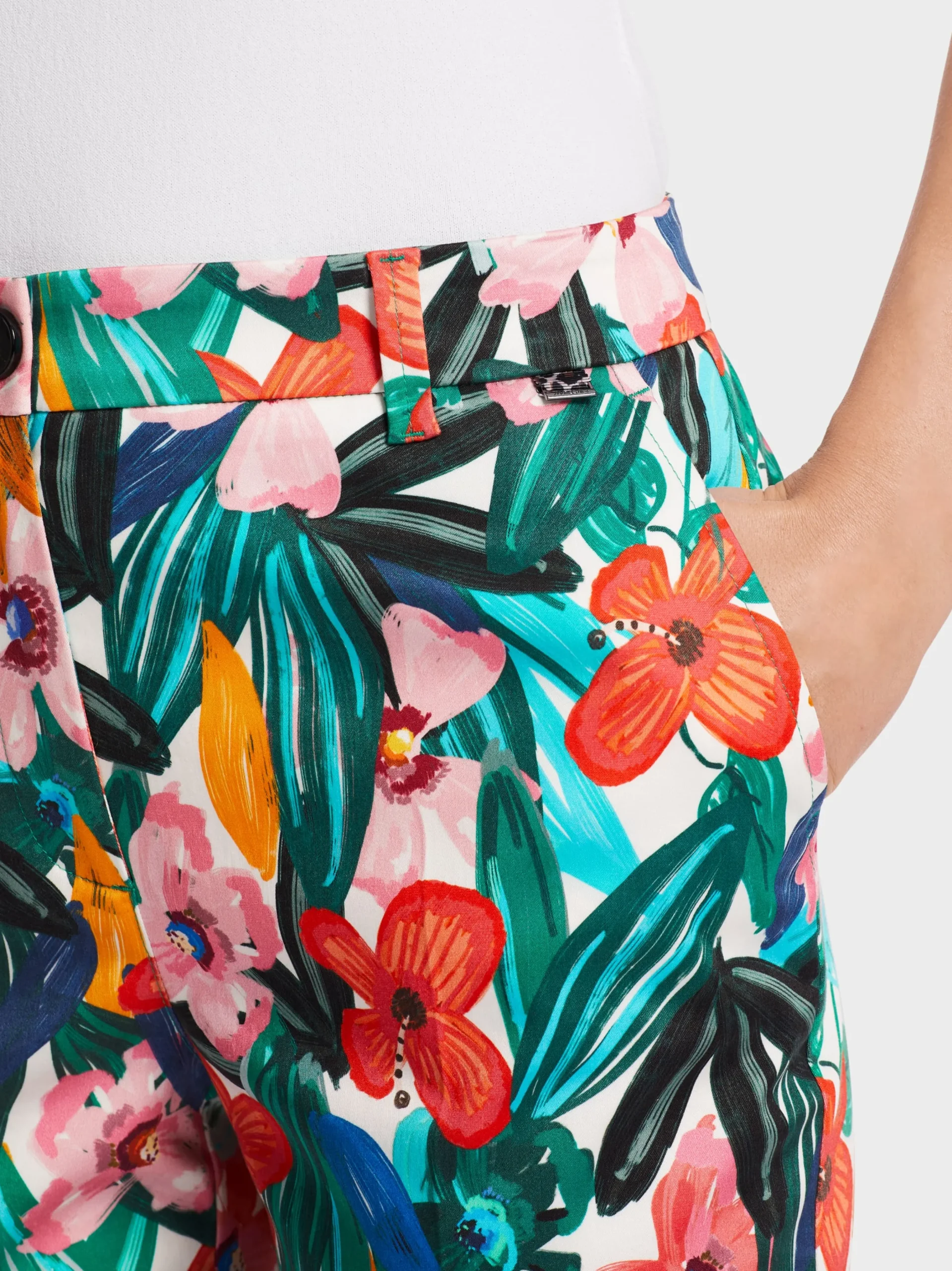 Marc Cain Hosen-MODELL FRANCA IM BLUMEN-DESSIN deep coral
