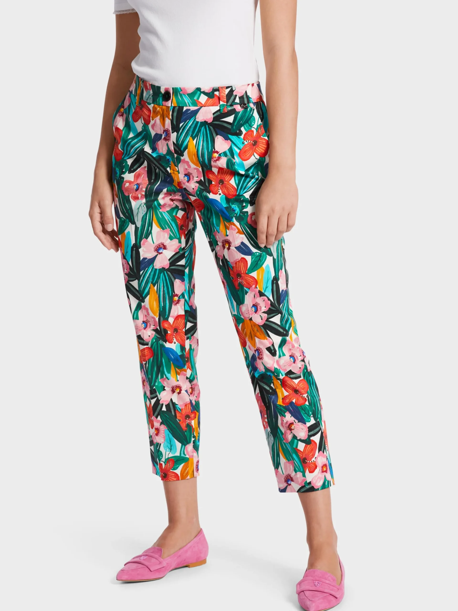 Marc Cain Hosen-MODELL FRANCA IM BLUMEN-DESSIN deep coral
