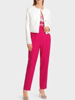 Marc Cain Hosenanzüge|Hosen-MODELL SANAA MIT GEWELLTEM BUNDABSCHLUSS deep fuchsia