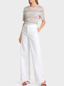 Marc Cain Jeans-MODELL WARRI – HOSE “RETHINK TOGETHER” white