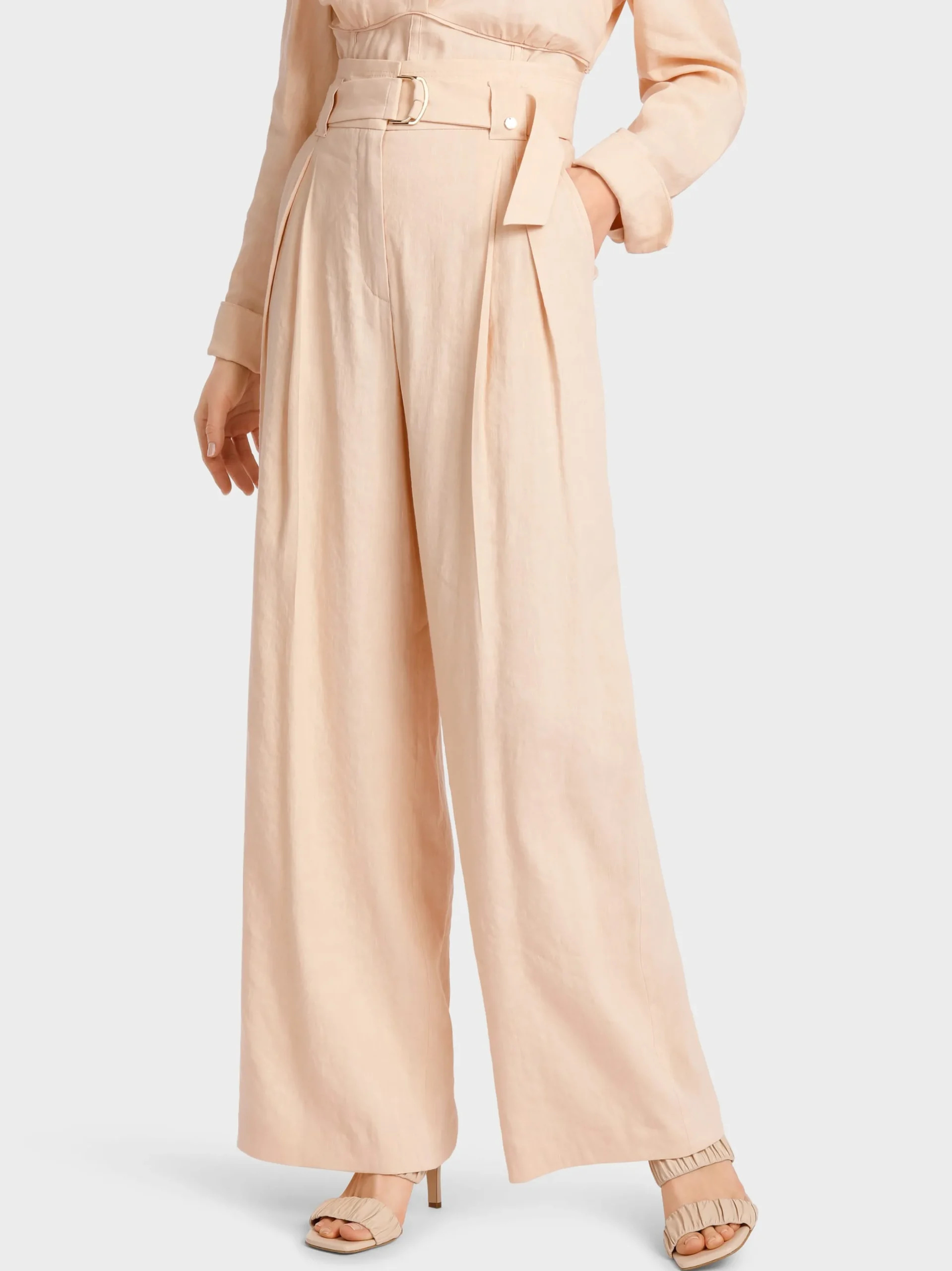 Marc Cain Hosen|Hosenanzüge-MODELL WICHITA – HOSE IM PAPERBAG-STYLE soft rose