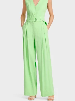 Marc Cain Hosen|Hosenanzüge-MODELL WICHITA – HOSE IM PAPERBAG-STYLE light apple green