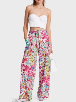 Marc Cain Hosen-MODELL WICHITA IM BLUMEN-DESSIN deep coral