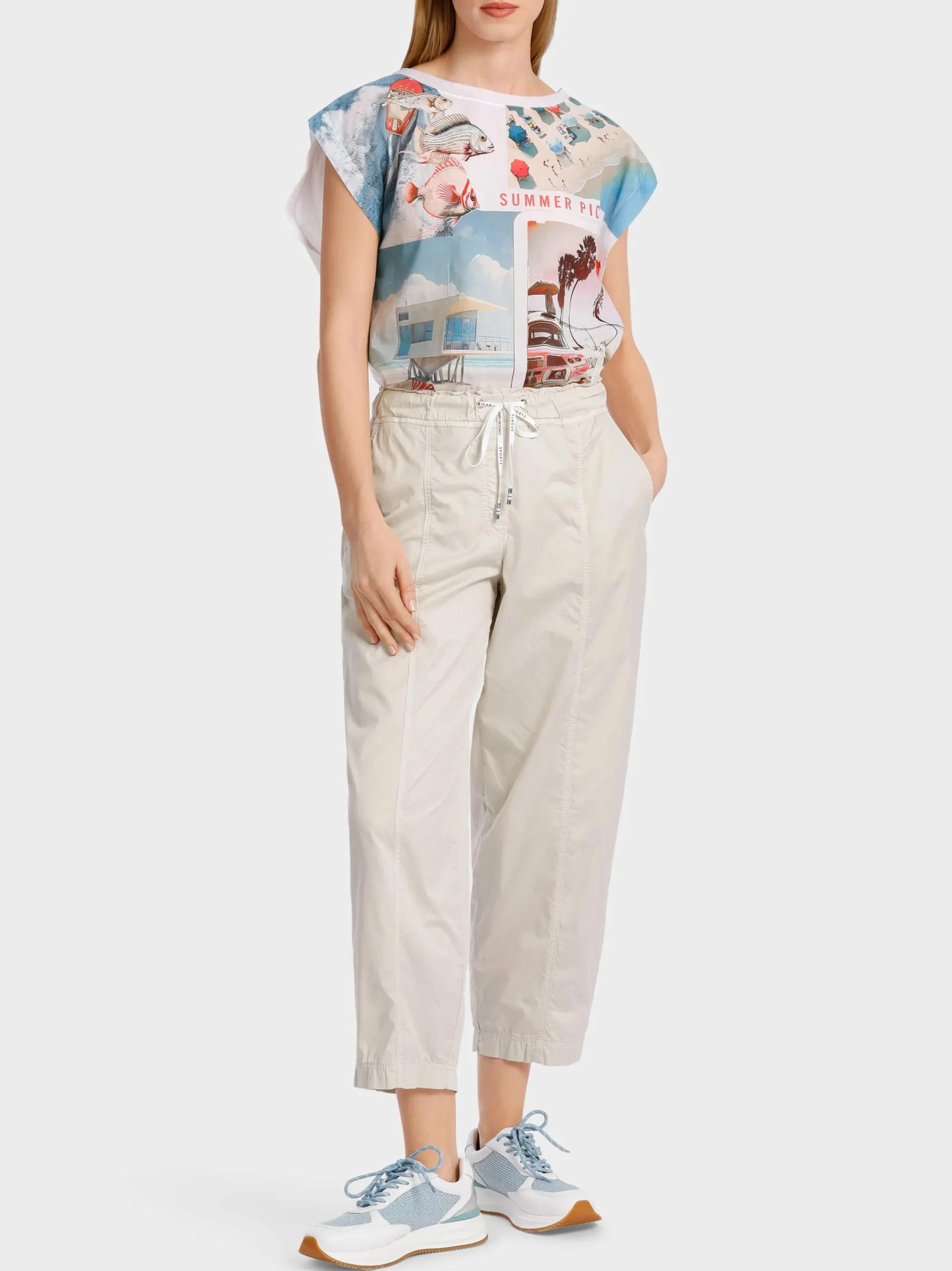 Marc Cain Hosen-MODELL WIDNES IN LIGHT COTTON grey stone
