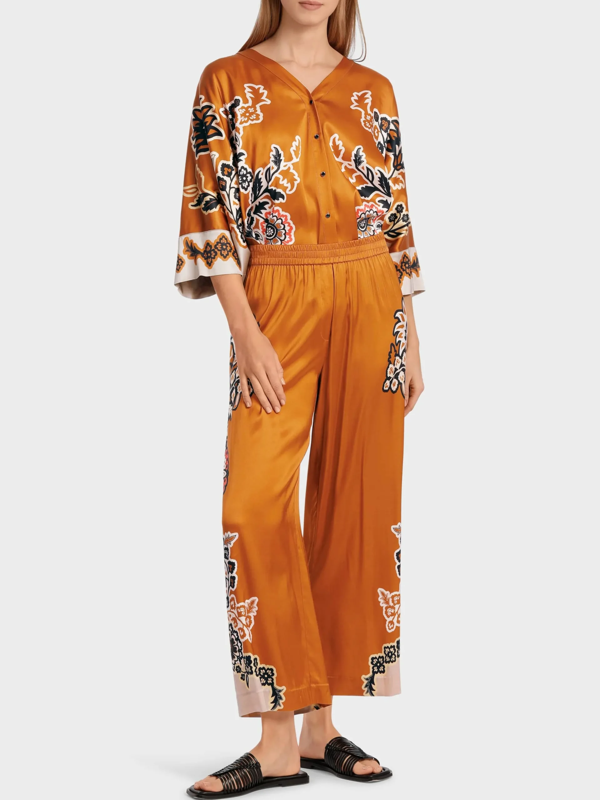Marc Cain Hosen-MODELL WITTEN – CULOTTE MIT BLUMENPRINT bright ochre