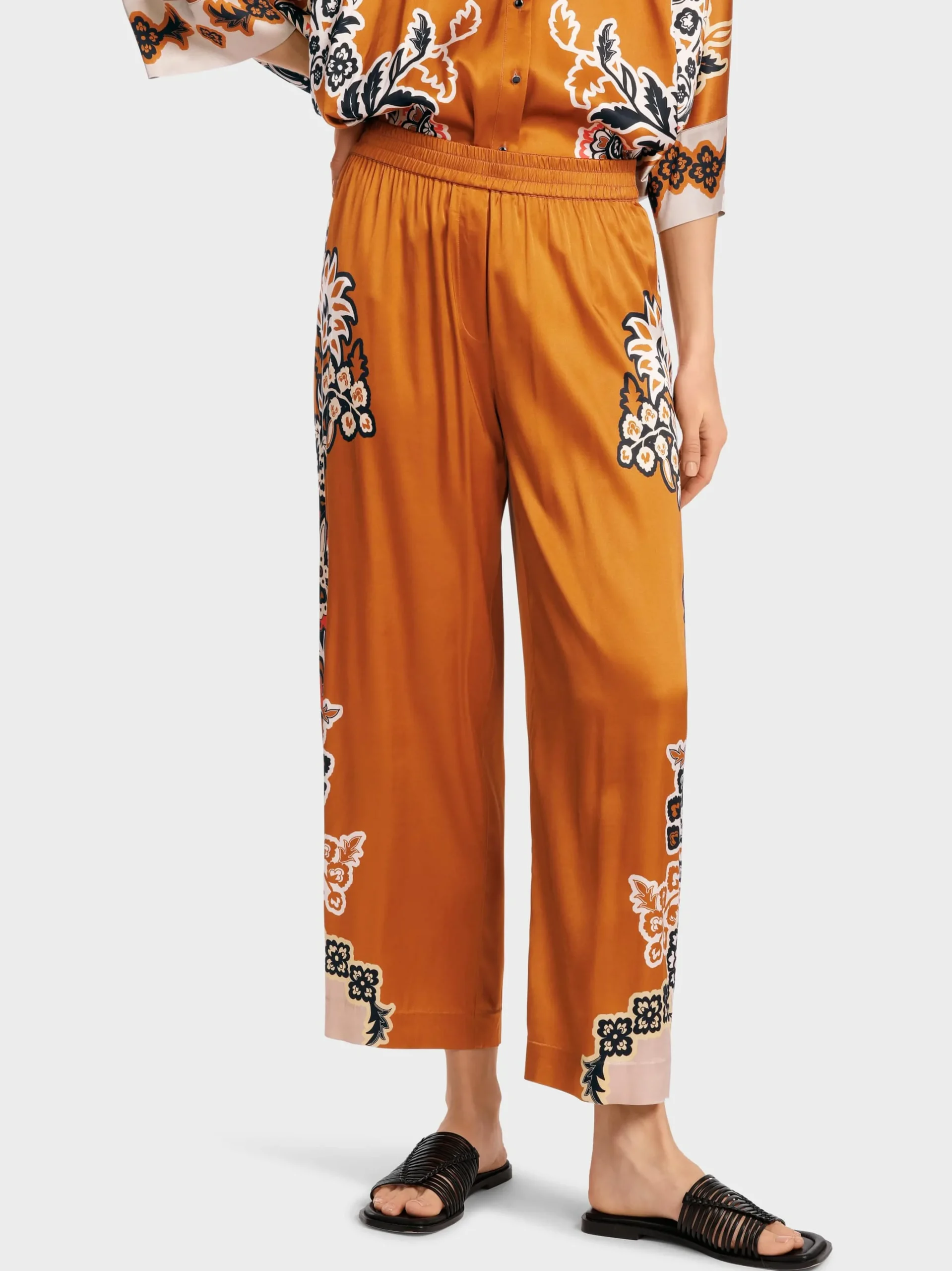 Marc Cain Hosen-MODELL WITTEN – CULOTTE MIT BLUMENPRINT bright ochre
