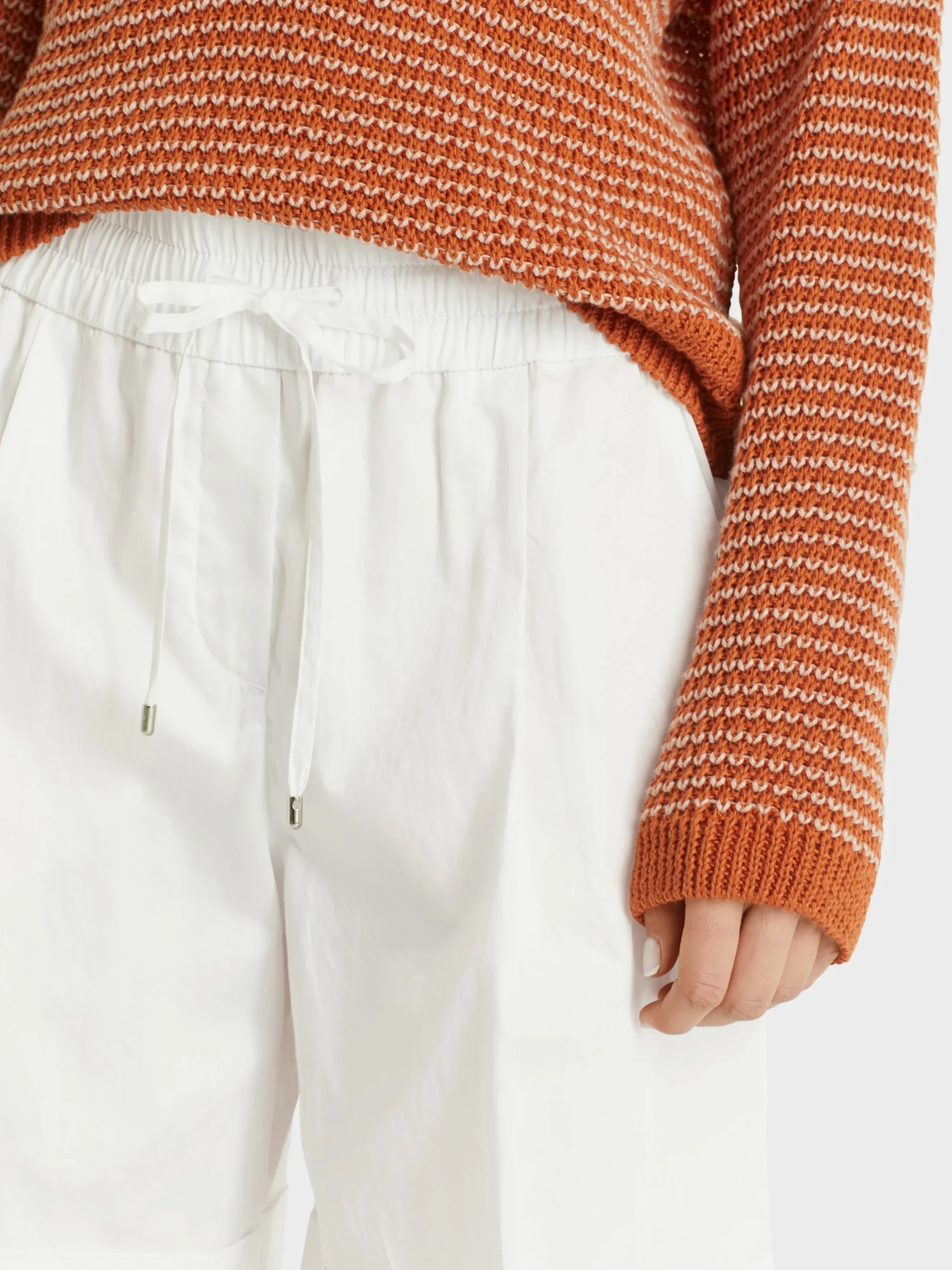 Marc Cain Hosen-MODELL WITTEN – SHORTS MIT STULPEN off-white