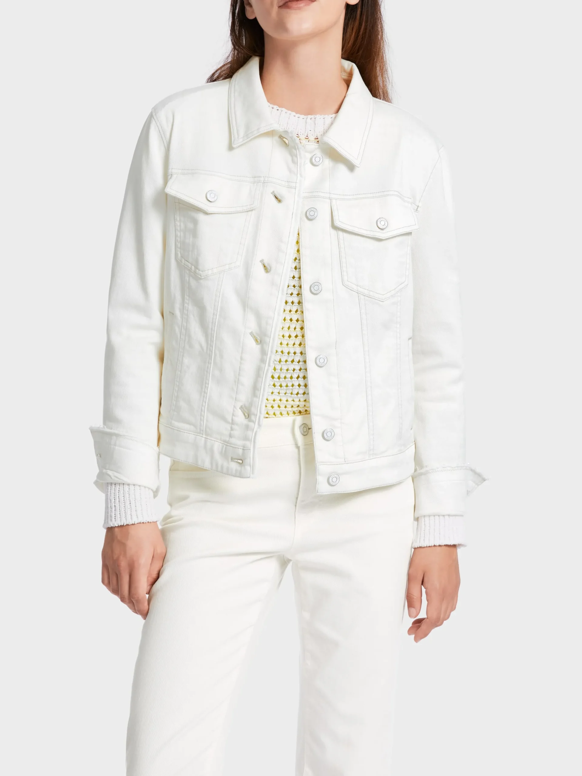 Marc Cain Jacken-MODISCHE JEANSJACKE "RETHINK TOGETHER" off-white
