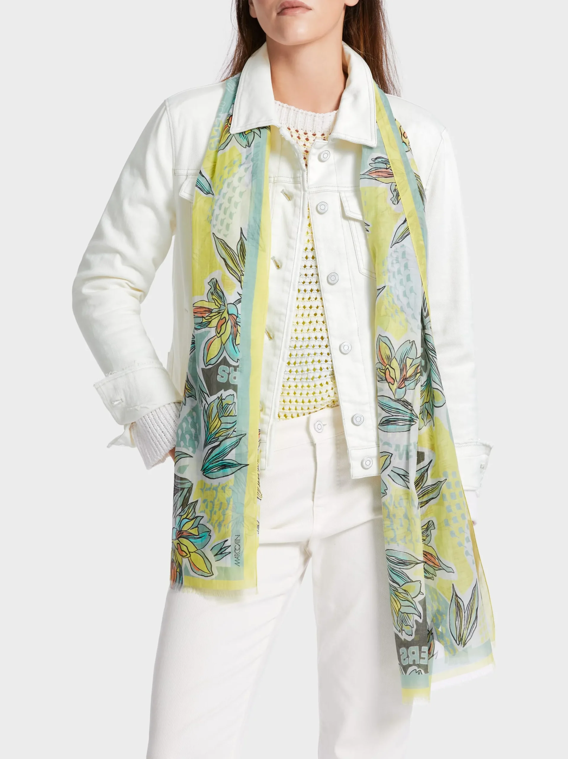 Marc Cain Jacken-MODISCHE JEANSJACKE "RETHINK TOGETHER" off-white
