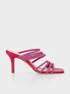Marc Cain Schuhe-MULES MIT GLITZERRIEMEN deep fuchsia