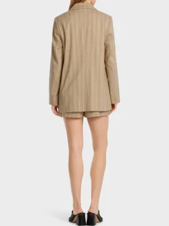 Marc Cain Blazer|Hosenanzüge-NADELSTREIF-BLAZER MIT GLITZEREFFEKT deep sand
