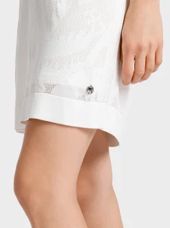 Marc Cain Kleider-NETZKLEID IM BEACH-POINT-DESSIN white