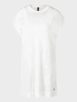 Marc Cain Kleider-NETZKLEID IM BEACH-POINT-DESSIN white