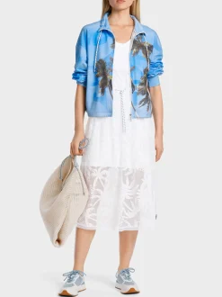 Marc Cain Kleider-NETZKLEID IM PALMENDESSIN white