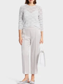 Marc Cain Pullover & Sweatshirts|Strick-NETZ-PULLOVER KNITTED IN GERMANY off-white