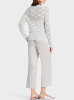Marc Cain Pullover & Sweatshirts|Strick-NETZ-PULLOVER KNITTED IN GERMANY off-white