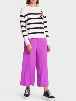 Marc Cain Pullover & Sweatshirts|Strick-OVERSIZED SWEATER MIT STREIFEN white and black