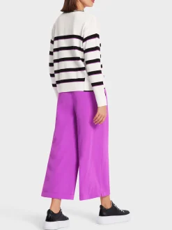 Marc Cain Pullover & Sweatshirts|Strick-OVERSIZED SWEATER MIT STREIFEN white and black