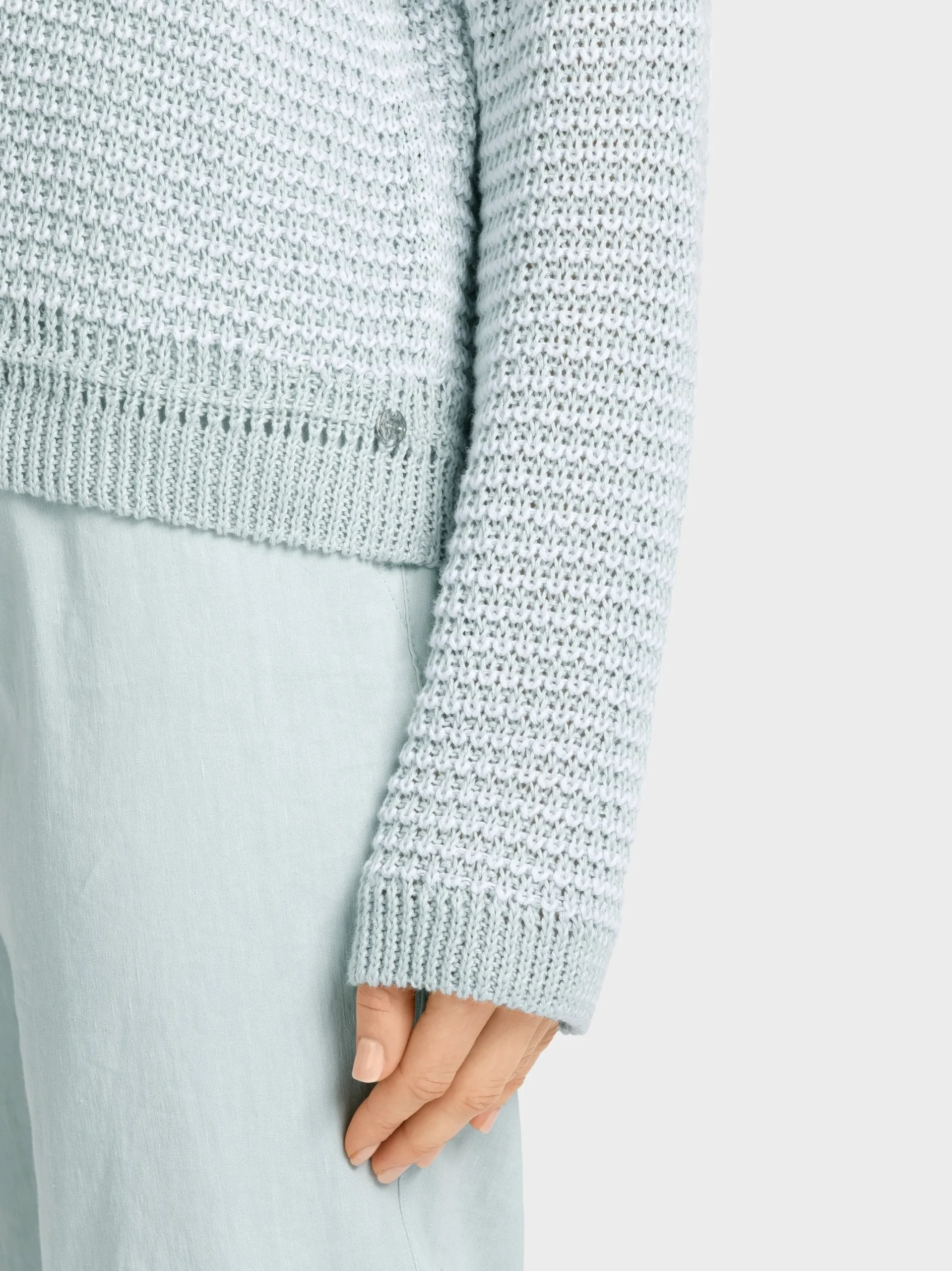 Marc Cain Pullover & Sweatshirts|Strick-OVERSIZED SWEATER MIT V-AUSSCHNITT smoky ice new
