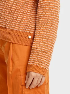 Marc Cain Pullover & Sweatshirts|Strick-OVERSIZED SWEATER MIT V-AUSSCHNITT bright ochre