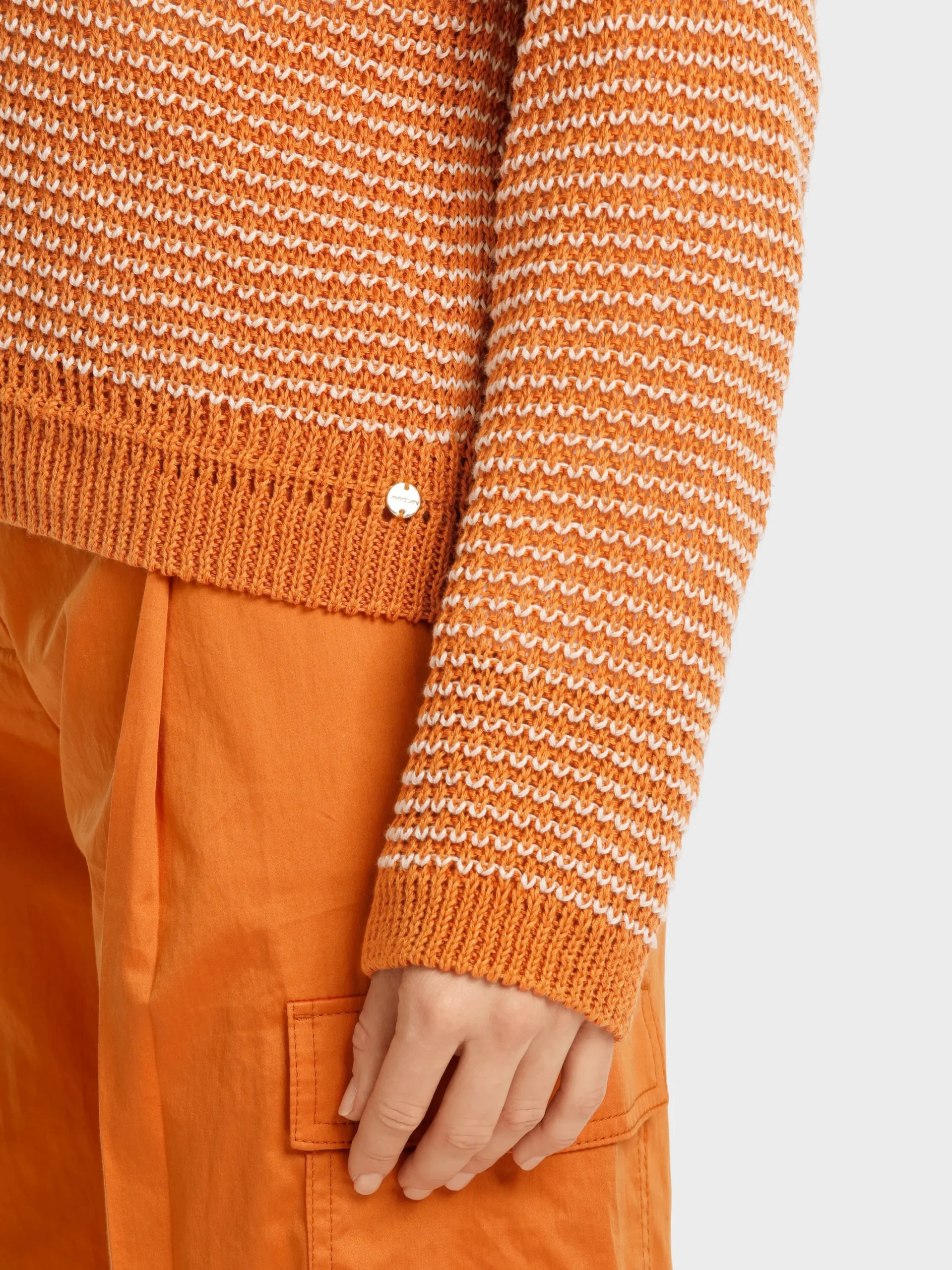 Marc Cain Pullover & Sweatshirts|Strick-OVERSIZED SWEATER MIT V-AUSSCHNITT bright ochre