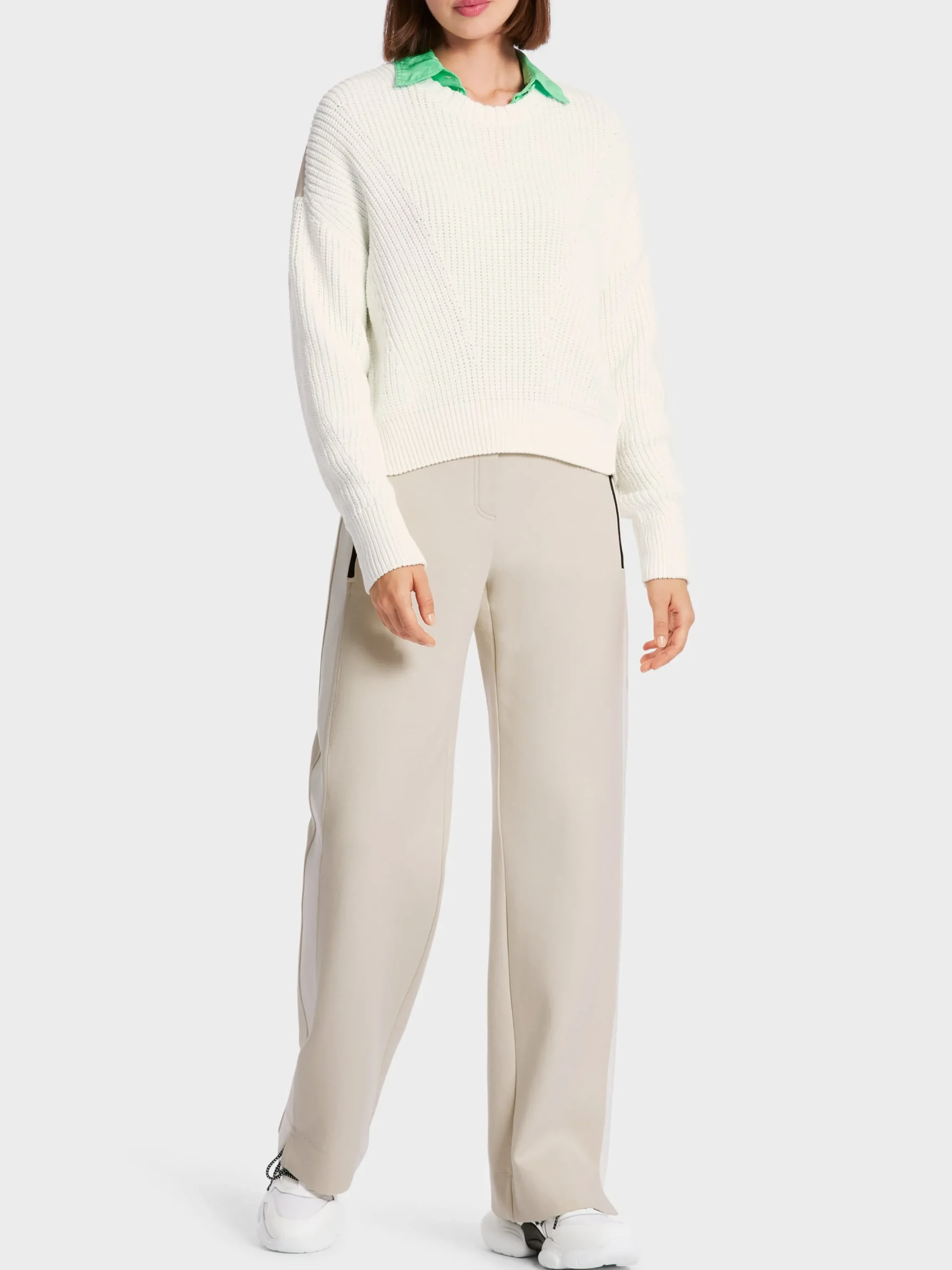 Marc Cain Pullover & Sweatshirts|Strick-OVERSIZED SWEATER "RETHINK TOGETHER" off-white