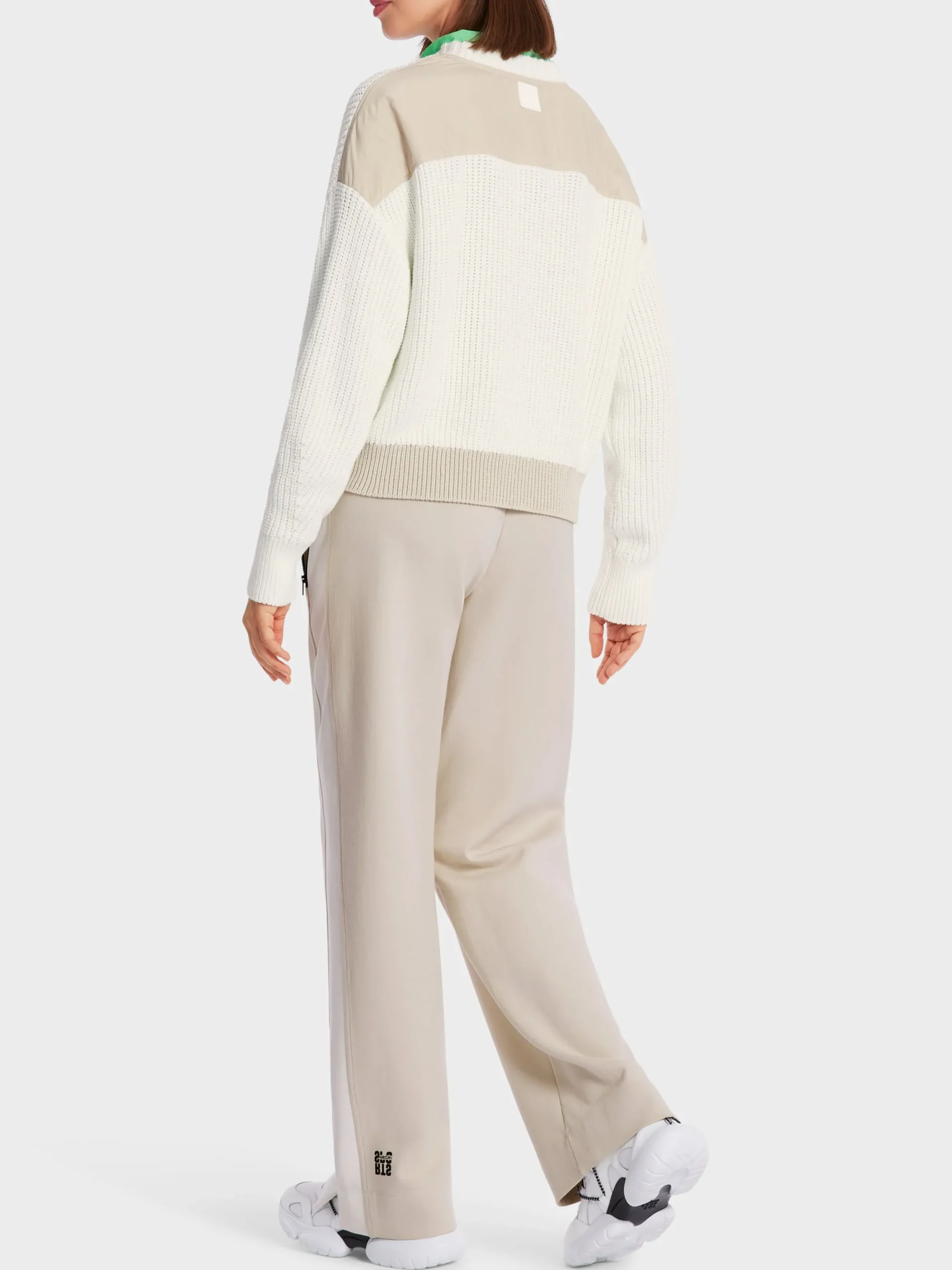 Marc Cain Pullover & Sweatshirts|Strick-OVERSIZED SWEATER "RETHINK TOGETHER" off-white
