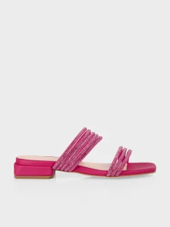 Marc Cain Schuhe-PANTOLETTEN MIT FLACHEM BLOCKABSATZ deep fuchsia