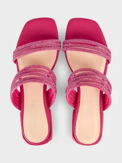 Marc Cain Schuhe-PANTOLETTEN MIT FLACHEM BLOCKABSATZ deep fuchsia
