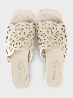 Marc Cain Schuhe-PANTOLETTEN MIT GEFLOCHTENEM RIEMEN white